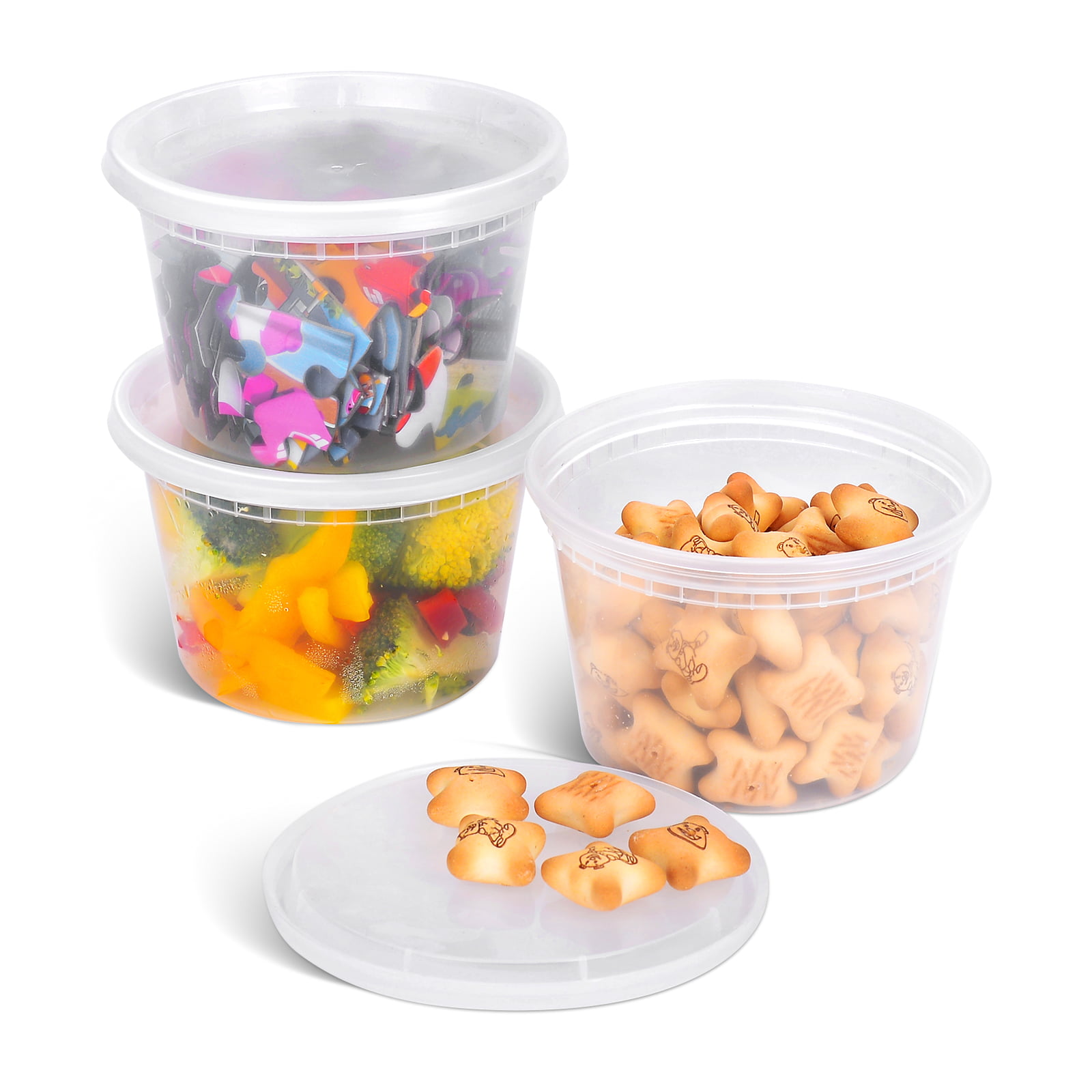 [EDI-Round Deli Containers (16 oz, 50)] Plastic Deli Food Storage