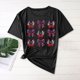 thumbnail image 2 of Camisas de Manga Corta para las Mujeres Moda Casual Impresión Cuello Redondo Suéter Tee Blusas, 2 of 6