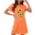 thumbnail image 1 of DPTALR Chemise de Nuit Courte Surdimensionnée pour Femmes, Imprimé Poitrine, Manches Courtes, 1 of 3