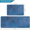 thumbnail image 5 of 2 Pieces Kitchen Rugs, Abstract Non Slip Royal Blue Art Graffiti Modern Comfort Indoor Floor Mat Runner Rug Set for Laundry Office Sink Bathroom (17"x48"+17"x24"), 5 of 14