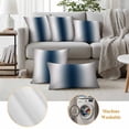 thumbnail image 6 of Gray Navy Blue Outdoor Waterproof Pillow Covers, Modern Gradient Geometric Decorative Square Throw Pillowcase Sofa Cushion Sham for Patio/Couch/Chair, 16"x16" 2 Pack, 6 of 8