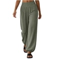 thumbnail image 3 of Aezemi Women High Waisted Sports Pants Loose Fit Elastic Waist Flowy Jogger Pants with Pockets Palazzo Womens Workout Fashion Casual Outdoor Trousers XXL, 3 of 8