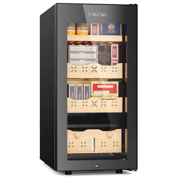 Electric Humidor, 85L 700 Counts Large Capacity Thermostatic Electric Cigar Cooler Cabinet with Digital LED Screen