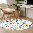 thumbnail image 5 of 3ft Round Rug, Colorful Polka Dot Non-Skid Rubber Backing Large Area Rugs - Living Room Bedroom Home Office, Rainbow Color Polka Dots Abstract Indoor Floor Mat Carpets Washable Rug, 5 of 9