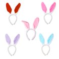 thumbnail image 1 of 5 Pcs Rabbit Ear Hairhoops Plush Hairhoops Bunny Ear Headwear(Random Color), 1 of 8