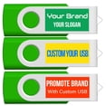 thumbnail image 4 of [25 piezas] Unidad flash USB con logotipo personalizado, 512 MB, paquete de 25 JBOS, verde, 4 of 6