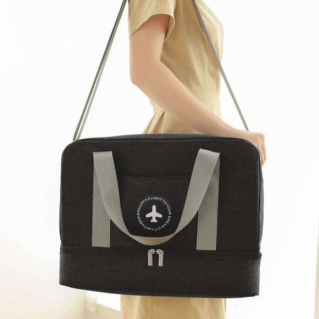 LSLJS Sac de Voyage Imperméable, Sac de Sport à Main, Sac de Week-End avec Compartiment à Chaussures, Sac de Gym, Compartiment pour Vêtements Mouillés et Secs