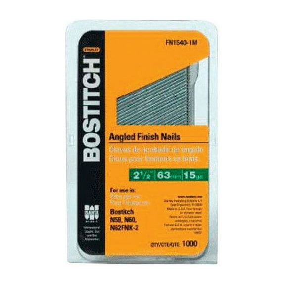 Bostitch 2-1/2 in. L X 15 Ga. Angled Strip Coated Finish Nails 1,000 pk