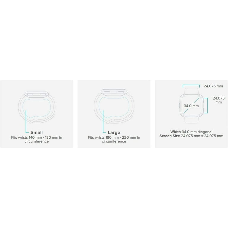Restored FB415SRWT Fitbit Versa Lite Smart Watch S L Bands
