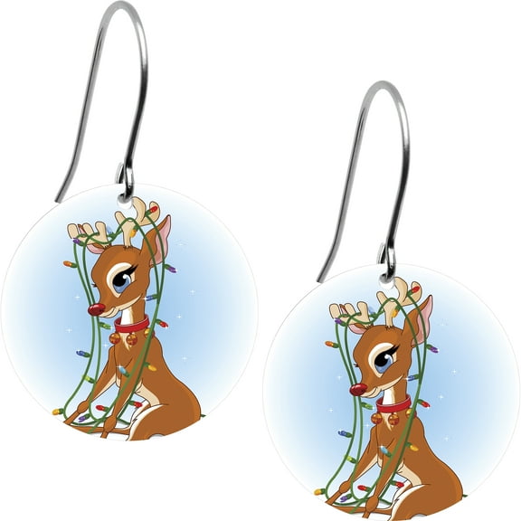 Body Candy Handcrafted Christmas Lights Reindeer Dangle Earrings