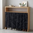thumbnail image 6 of Abstract Overlapping Layers Cabinet Curtains for Kitchen 35"W x 35"L, Minimalist Slashes Black Laundry Sink Cabinets Magic Tape Short Curtain Privacy Panel for Bathroom Vanity Cabinets, 6 of 9