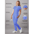 thumbnail image 3 of Adar Addition Go-Higher Scrub Set For Women - Notched V-Neck Scrub Top & Skinny Cargo Scrub Pants, 3 of 7