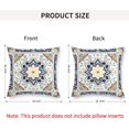 thumbnail image 3 of Boho Throw Pillow Covers 18x18 inch Set of 2, Blue White Monaco Vintage Double Sided Pattern Mandala Pillow Cushion Cover Bohemian Pillowcase for Couch Sofa Bed Decorative, 3 of 6