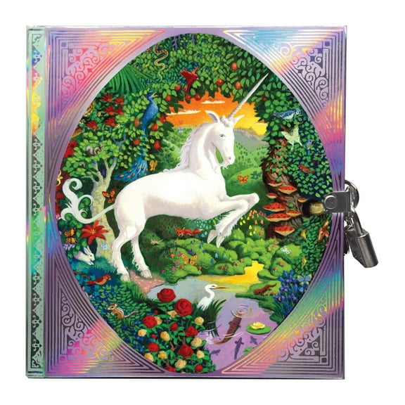 eeBoo Unicorn Hardcover Journal with lock and key