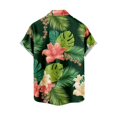 thumbnail image 3 of Hpapadks Mens Shirts Casual Beach Trend Leisure 3D Digital Print Blouses Short Sleeve Lapel Button Down Mens Dress Shirt Green S, 3 of 4