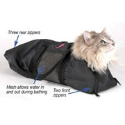 Yunnyp Cat Grooming Bag, Pet Pouch, Adjustable for Trimming Claw Nails Heavy Duty Mesh Feline Grooming Bathing