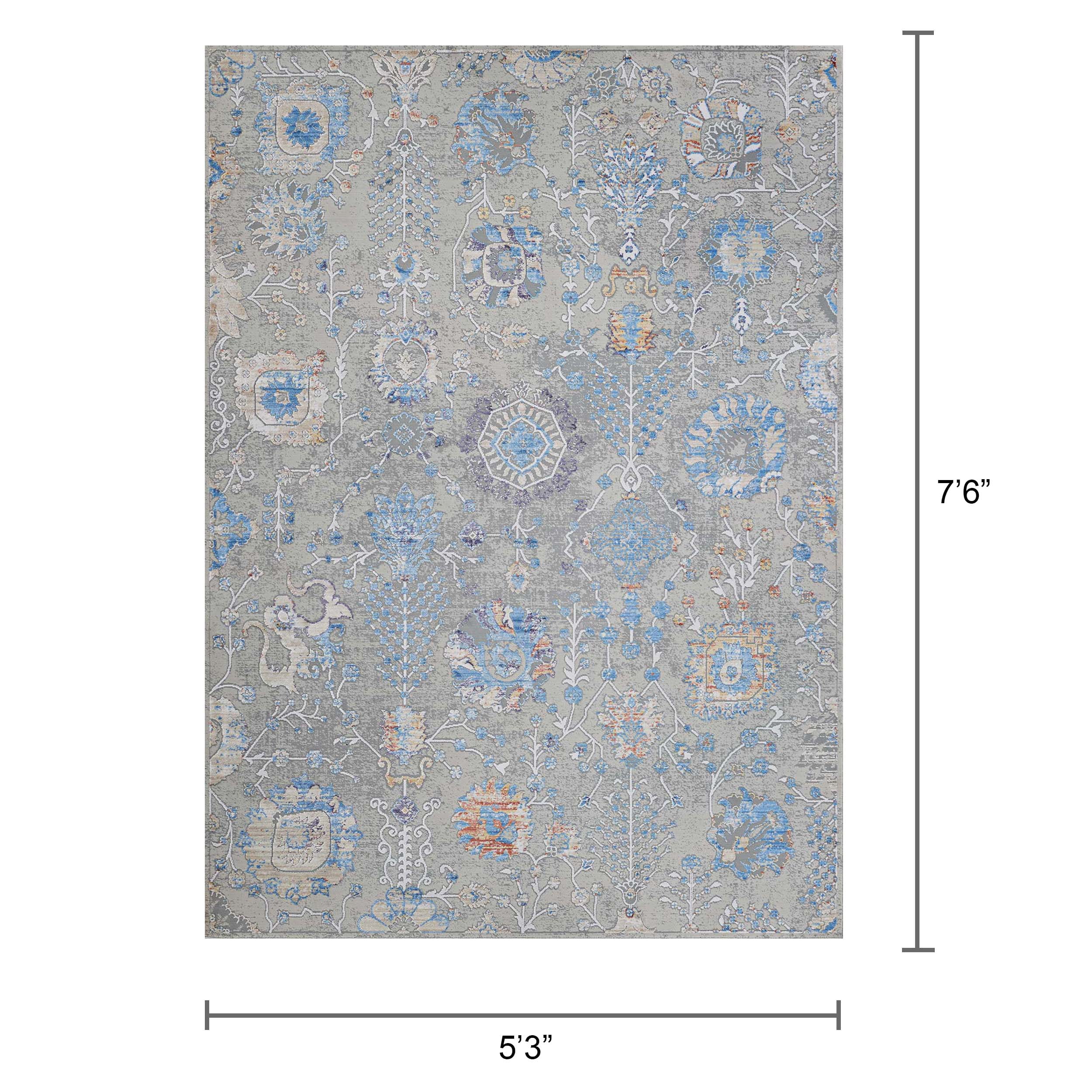 Couristan Vibrata Mandala Multi-Pewter Area Rug