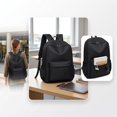 thumbnail image 5 of Solid Color Aesthetic College Backpack, Lightweight Solid Color Large Capacity Laptop Daypack, Suitable for Work, Travel and Casual Daily Use - Black, 5 of 7