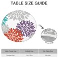thumbnail image 6 of Round Fitted Tablecloth for 38-42 Inch Tables, 44 Inch Boho Floral with Elastic Hem Easy Wipe, 6 of 7