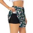 thumbnail image 2 of Bixox Women's Lilies Flowers pattern 2 in 1 Running Shorts - Lightweight Athletic Workout Gym Yoga Shorts Liner with Pockets - X-Large, 2 of 7