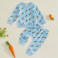 thumbnail image 2 of TOWED22 Toddler Kids Boy Clothes Print Crew Neck Long Sleeve Sweatshirt Shirt Joggers Pants Set Fall Winter Outfits(Blazer,6-12 M), 2 of 8