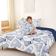 thumbnail image 4 of Castle Fairy Badminton Sport Full Size Comforter Sets 3-Piece, Ball Game Bedding Comforter Set, White Navy,Navy Blue Reversible,1 Comforter and 2 Pillowcases, 4 of 6
