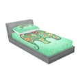 thumbnail image 2 of Ambesonne Floral Fitted Sheet & Pillow Sham Set, with Flowers, Twin, Pale Blue Teal Red, 2 of 2