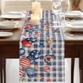 thumbnail image 3 of Table Runners 90 Inches Long Dress Scarves, Independence Day Farmhouse Coffee/Dining/Kitchen Table Runner for Living Room, Flag Balloons Butterflies Blue Plaid 13x90 Inch, 3 of 9
