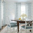 thumbnail image 2 of Cortinas extralargas con estampado floral azul, 304 cm, mezcla de lino, de dos paneles, 2 of 6