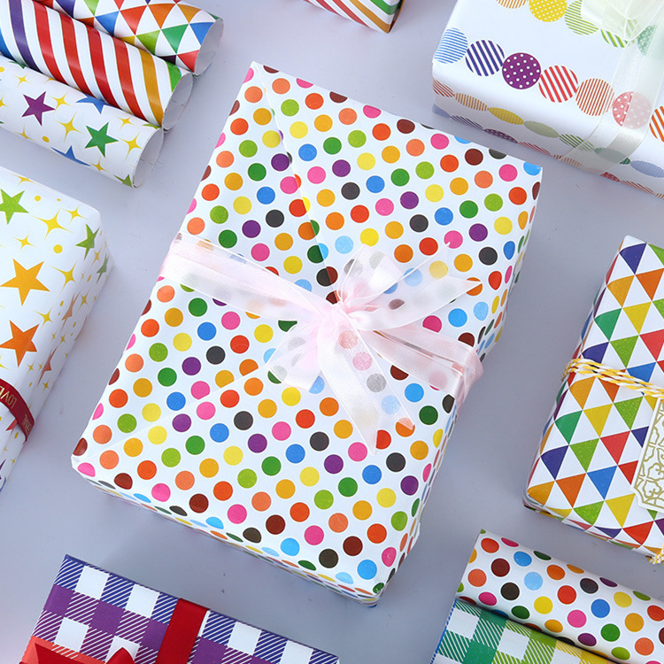 Papier Cadeau Kraft Xianynow - 4 Motifs Pour Anniversaire, Fêtes
