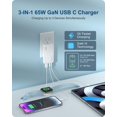 thumbnail image 2 of Cargador KWRNVO Plano USB de pared 65W GaN 3 puertos MacBook Pro/Air, 2 of 7