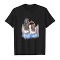 thumbnail image 4 of T-shirts Filles Mode Imprimé Col Rond Manches Courtes Amples Loisirs Hauts Filles Noir 8-9 Ans, 4 of 4