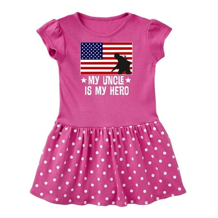 

Inktastic Military Uncle is my Hero US Flag Gift Baby Girl Dress