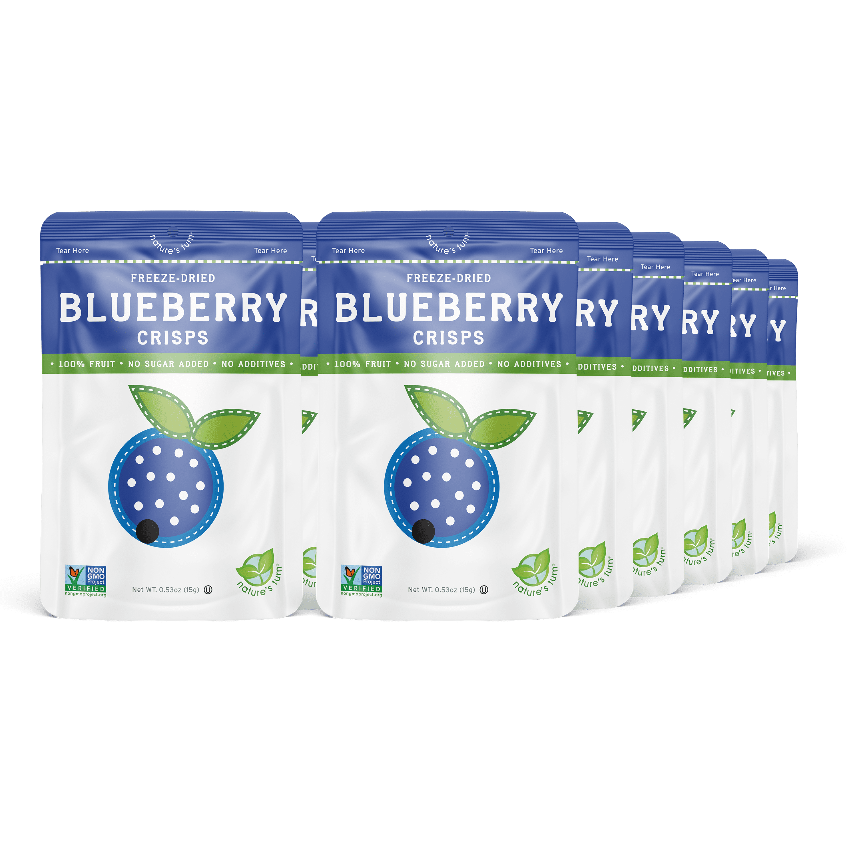 Nature's Turn Freeze Dried Blueberry Crisps, 12 Pack, 15g (.53oz
