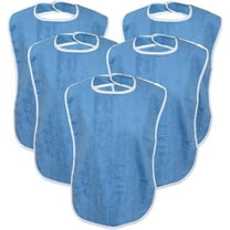 Premium Adult Bibs - bibs for adults Men, Women; Eating Cloth for Elderly Seniors and Disabled, Adjustable, Terry bib Clothing Protectors, Machine Washable, Blue