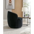 thumbnail image 6 of DUOSONG Velvet Fabric Swivel Accent Armchair Barrel Chair With Black Powder Coating Metal Ring,Black Black Velvet Furniture Primary Living Space Chairs & Accent Seating, 6 of 11
