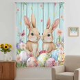 thumbnail image 2 of Easter Sheer Curtains 72 Inches Long, Spring Rabbit Colorful Eggs Flowers Wooden Grain Light Filering Curtains, Breathable Simi Curtain Privacy Drapes for Living Room Bedroom Window Treatment, 2 of 9