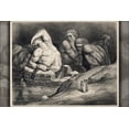 thumbnail image 1 of 24"x36" Gallery Poster, Gustave Dore illustrations to Dante's Inferno, Plate LXV Canto XXXI The titans and giants 1857, 1 of 1