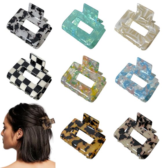 8 Piezas Pinzas para el Cabello BetterJonny Pinzas para el Cabello Pinzas para el Cabello Cuadradas Accesorios para el Cabello para Mujeres Pinzas para el Cabello Medianas Pasadores de Tortuga Accesor