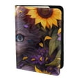 thumbnail image 2 of Pofeuu Sunshine Cute Cat Sunflower Print Travel Document Organizer Passport Holder Men Women for Family (6.5 in x 4.5 in),Wallet Holder Credit Card Clutch Bag Case, 2 of 5