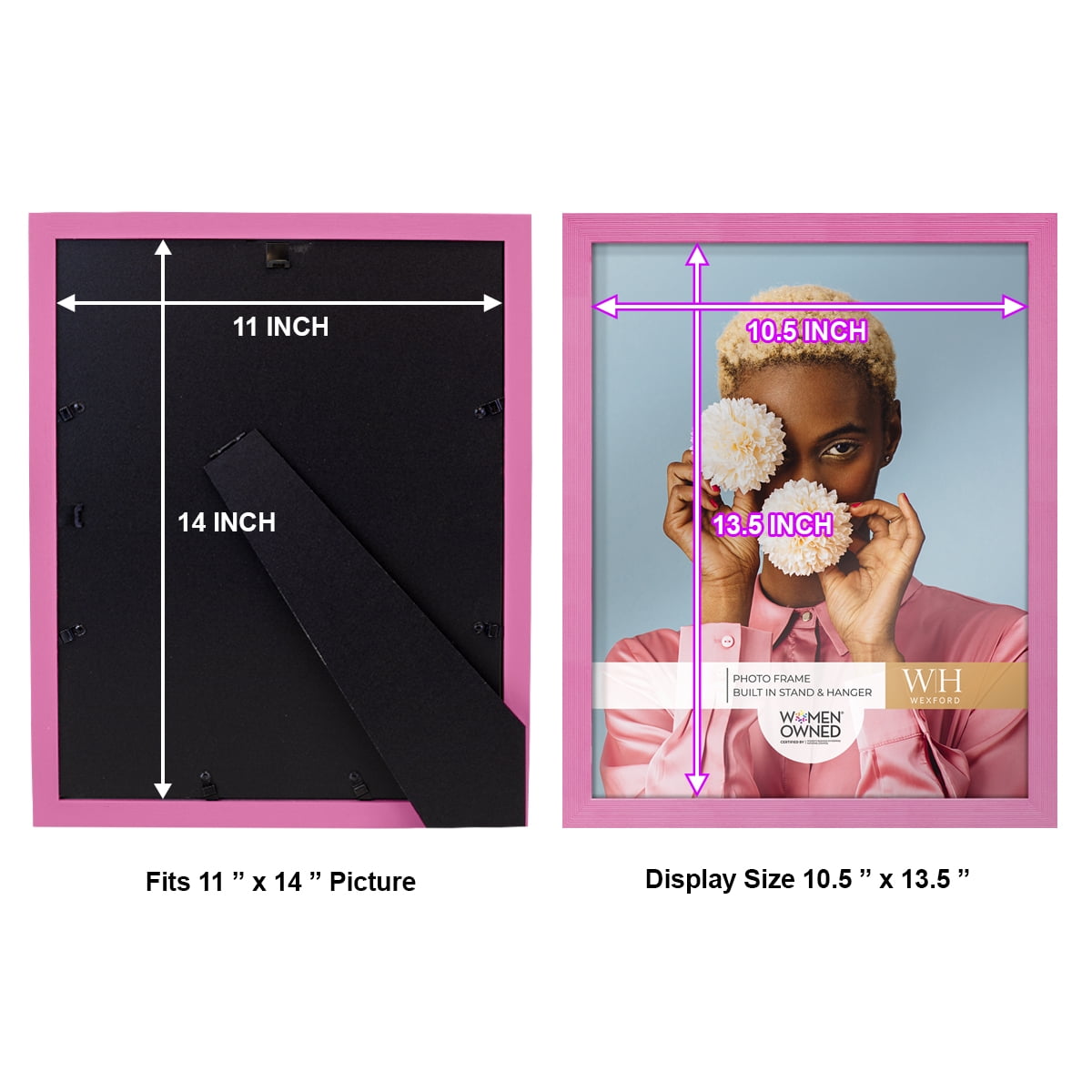 Grooved 11 in. x 14 in. Pink Picture Frame (Set of 2)