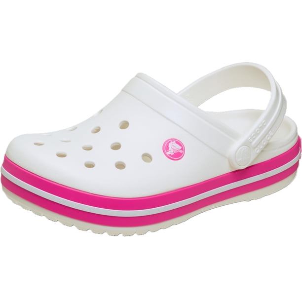 Zapatos Crocs Crocband para Niños Zuecos Slip-On Blancos y Rosas Talla 8 para Niños Pequeños