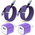 thumbnail image 1 of Type C Charger Block,with 2PACK Android Charger Fast Charging Cable 6ft/10ft 5V/1A Usb Charger Block Wall Adapter Plug Brick Phone Chargers for Android Phone, Block Type C,Purple, 1 of 1