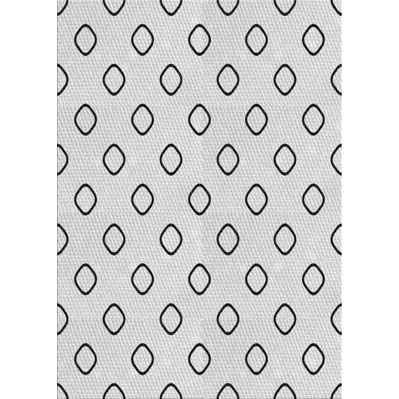 Ahgly Company Indoor Rectangle Patterned Off-White Novelty Area Rugs, 7' x 10'