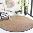 thumbnail image 2 of Safavieh Natural Fiber Round Rug in Natural / Light Blue, 2 of 4