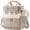 Off White with Khaki, variant on LOVEVOOK Insulated Lunch Bag Women Men, Expandable Double Deck Lunch Box With Large Cup Holder, Leakproof Cooler Bag For Adult Lunch Tote Bag Work Picnic Beach with Adjustable Shoulder Strap