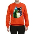 thumbnail image 2 of Earth Wolf Trees Mountains Nature Animal Lover Unisex Crewneck Graphic Sweatshirt, Orange, 2XL, 2 of 3