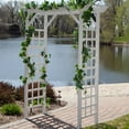 thumbnail image 6 of Dura-Trel Providence Arbor Vinyl Garden Archway, Arch Decor for Plants, White, 64\" x 85\, 6 of 7