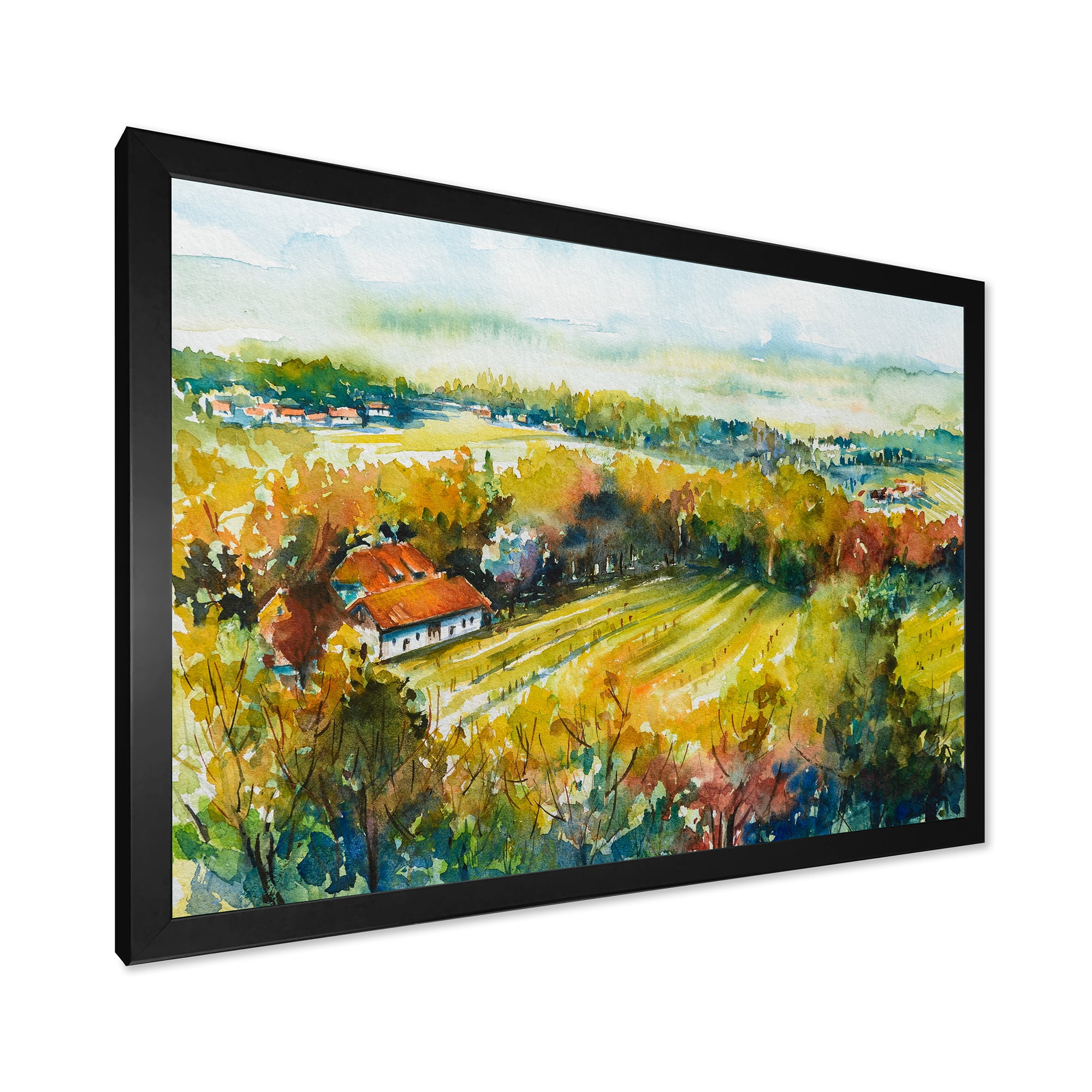 Designart 'Autumn Rural Landscape' Country Framed Art Print