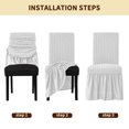 thumbnail image 5 of DyFun Skirt Dining Chair Covers French Country Stretch Slipcovers for Home, Party, Wedding (2 Pack, White), 5 of 6
